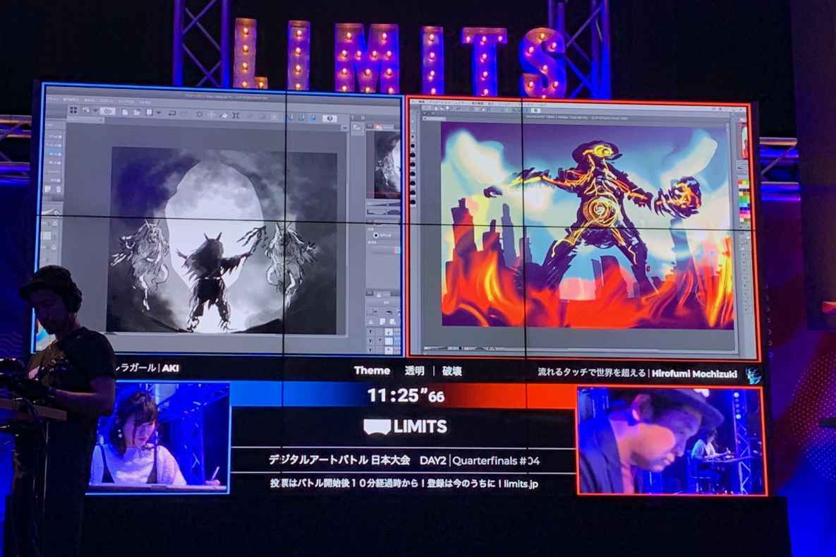 「Limits」日本大会2019の対戦バトルシーン。右側がhirofumiさん